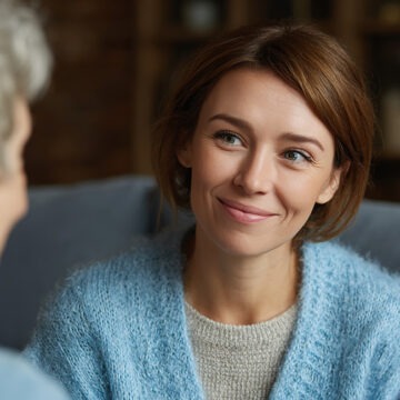Cherished Moments: A heart-warming portrait of three generations in a cozy indoor setting, sharing laughter, creating a timeless narrative of love and kinship.