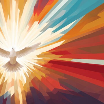 taube Winged dove with copy space, a representation of the New Testament Holy Spirit