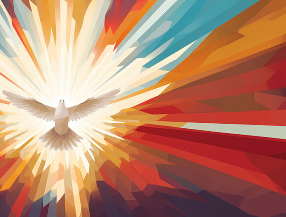 taube Winged dove with copy space, a representation of the New Testament Holy Spirit