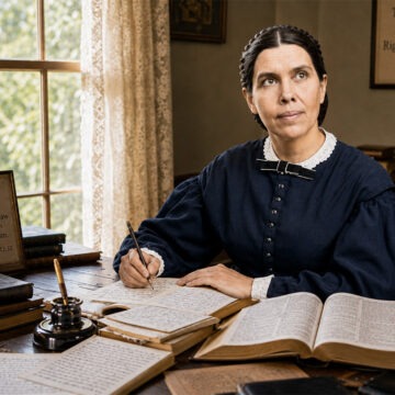 egw-plagiat Ellen Gould White an ihrem Schreibtisch