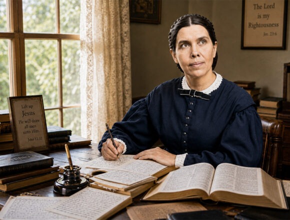 egw-plagiat Ellen Gould White an ihrem Schreibtisch