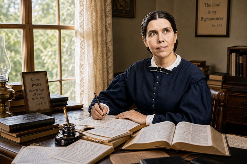 egw-plagiat Ellen Gould White an ihrem Schreibtisch